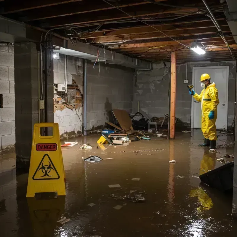 Flooded Basement Electrical Hazard in Oregon, IL Property